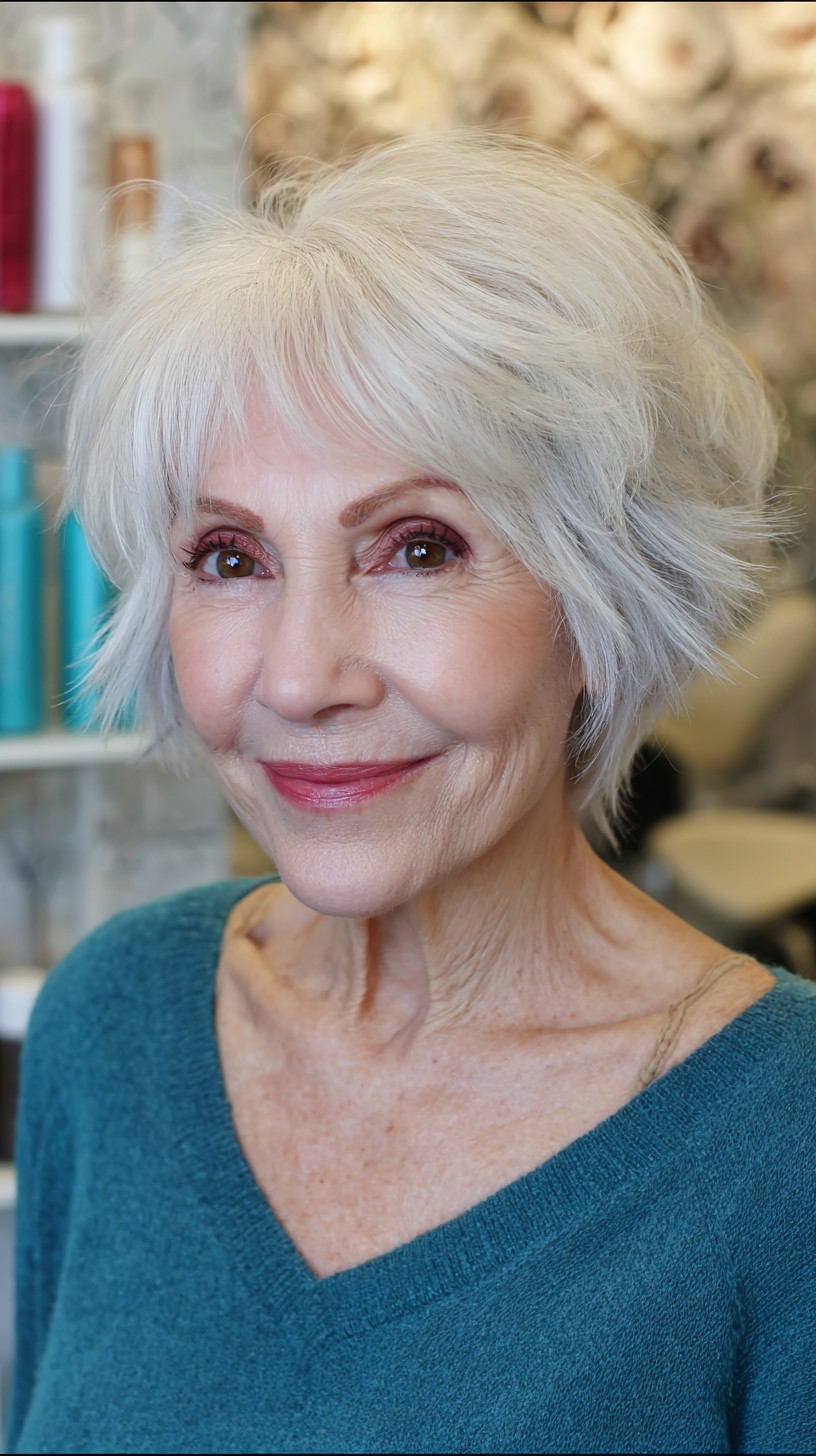 Feathered Silver Pixie with Dynamic Layering