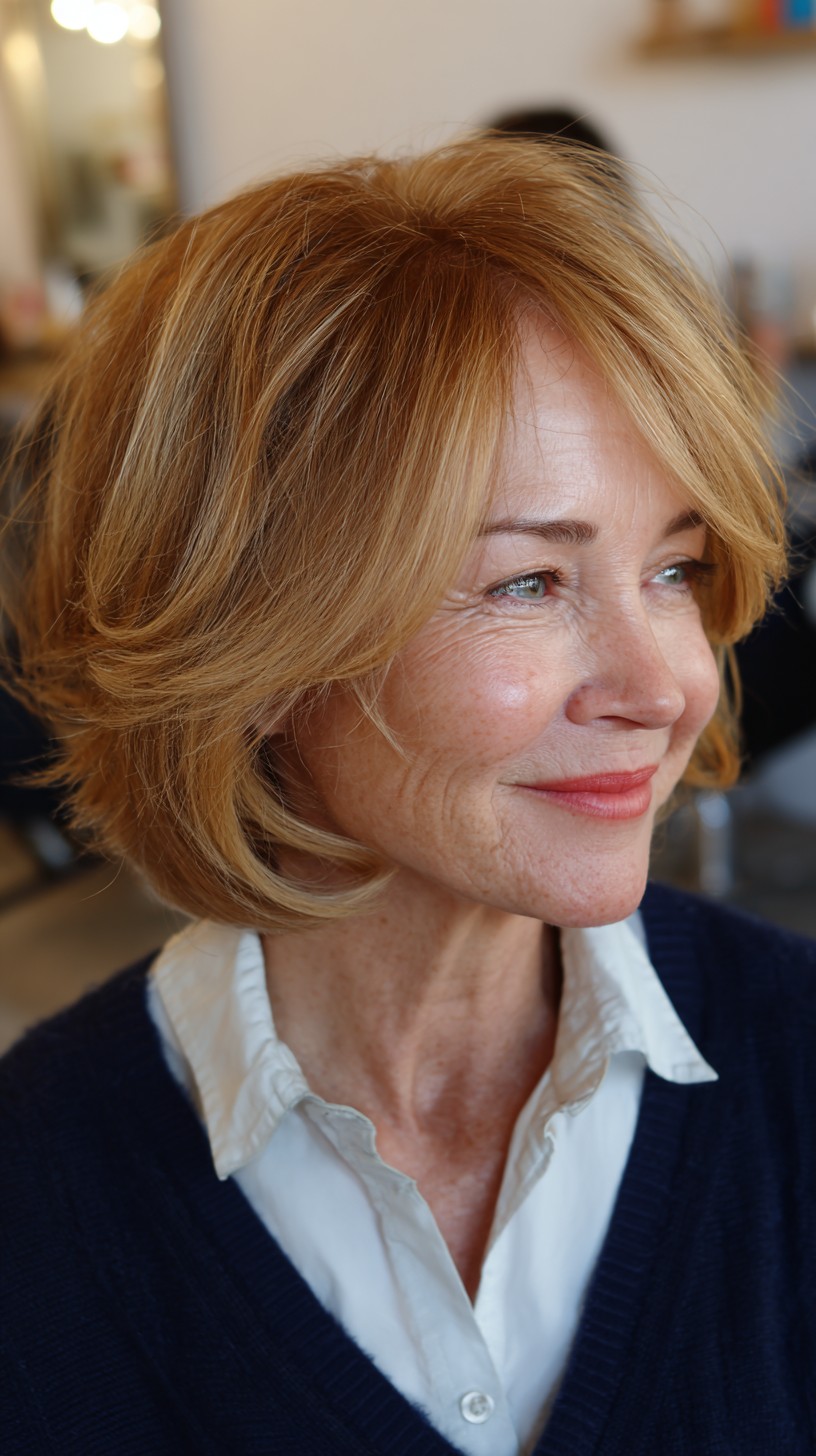 Golden Auburn Layers for Thin Hair