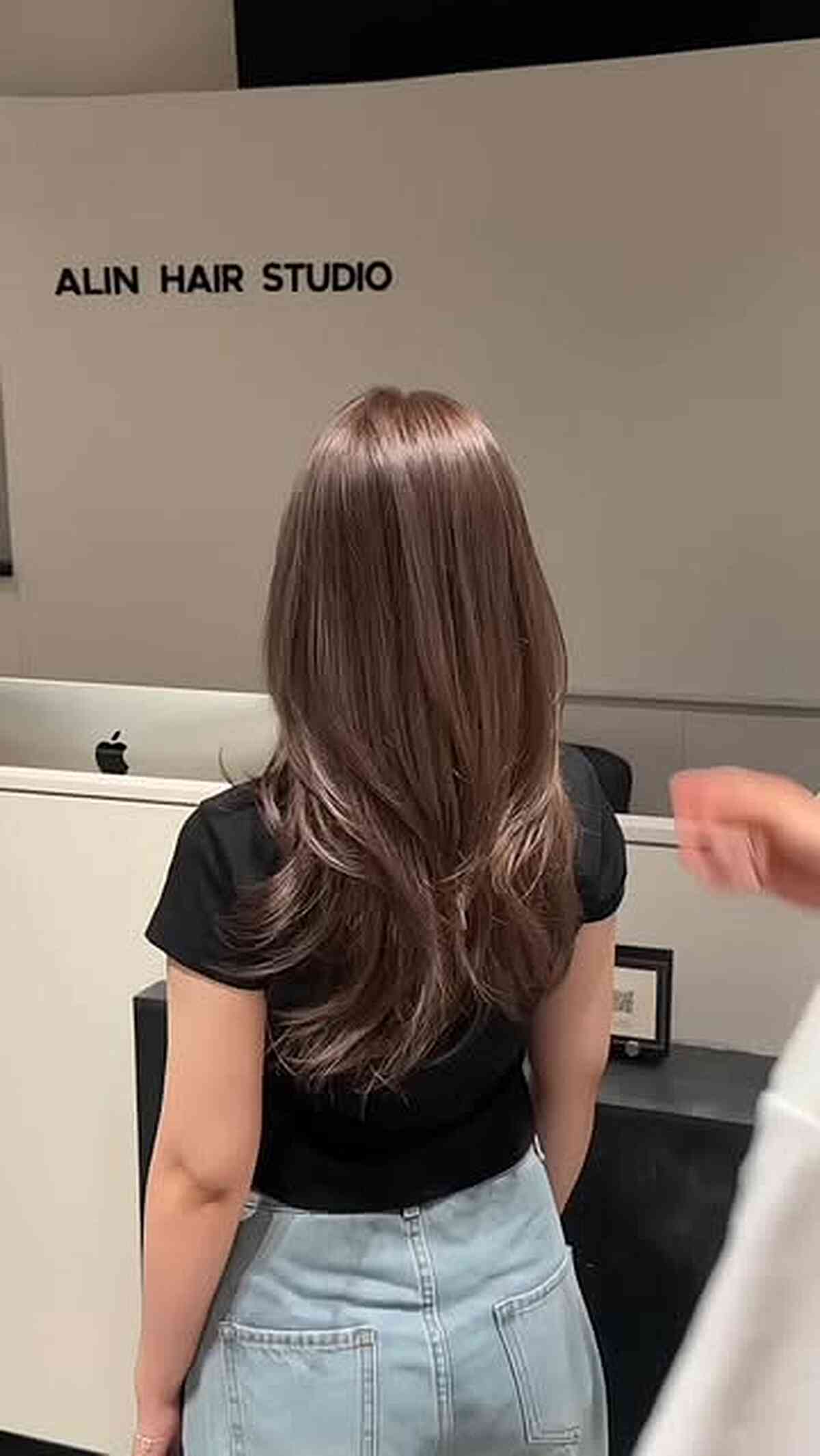Long Straight Brown Hair with Elegant Layering