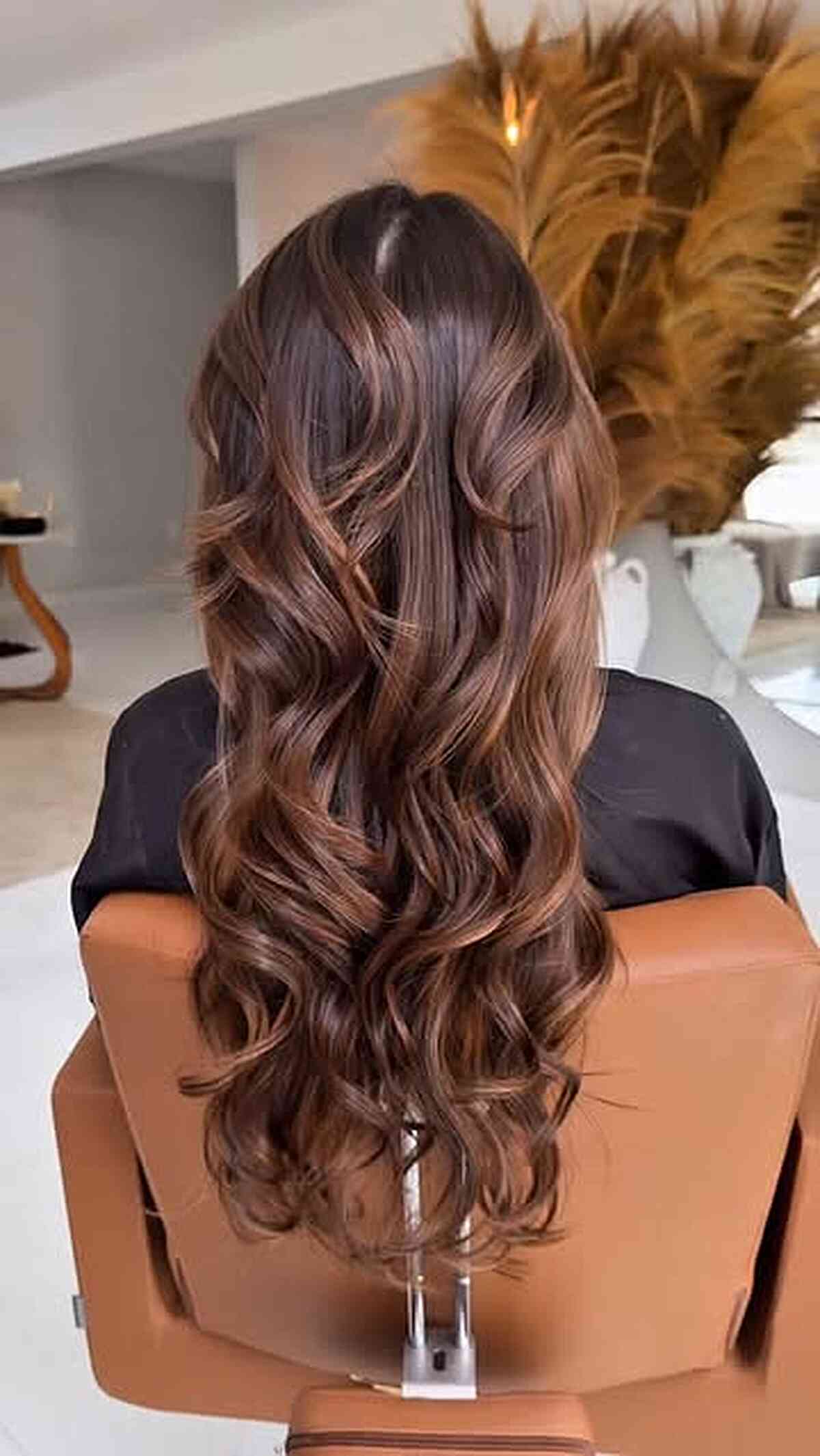 Long Wavy Brunette Hair with Layered Texture