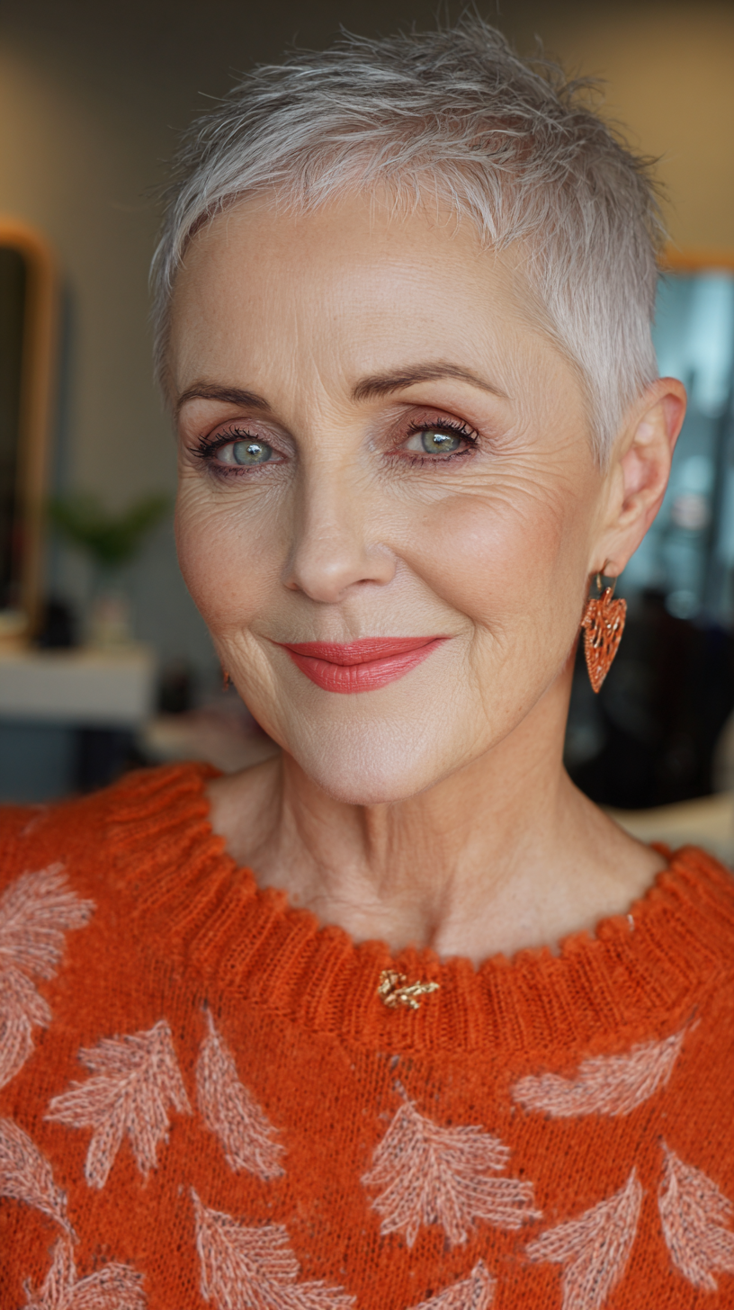 Modern Textured Micro Pixie with Delicate Edge