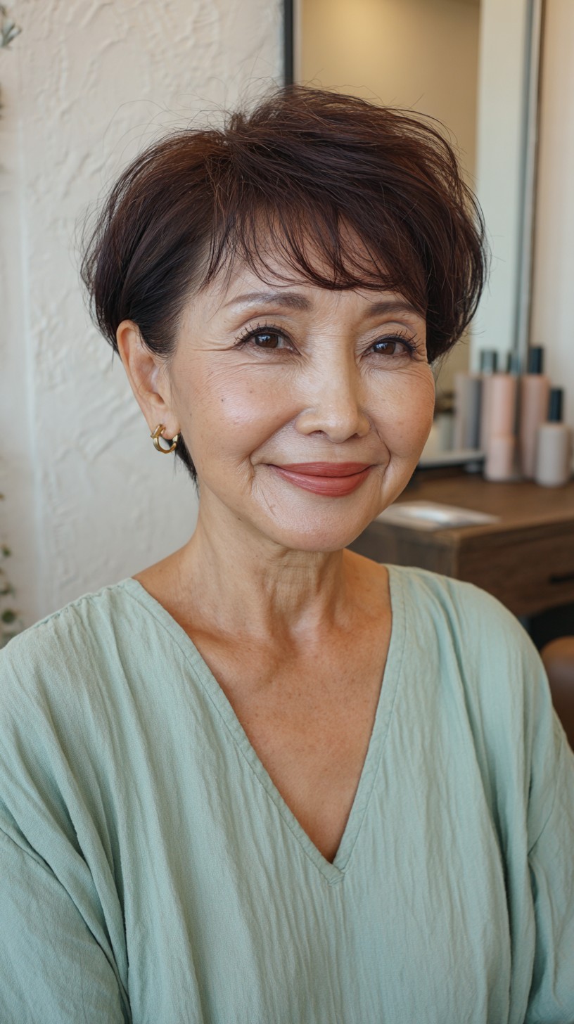 Polished Auburn Textured Crop for Graceful Aging
