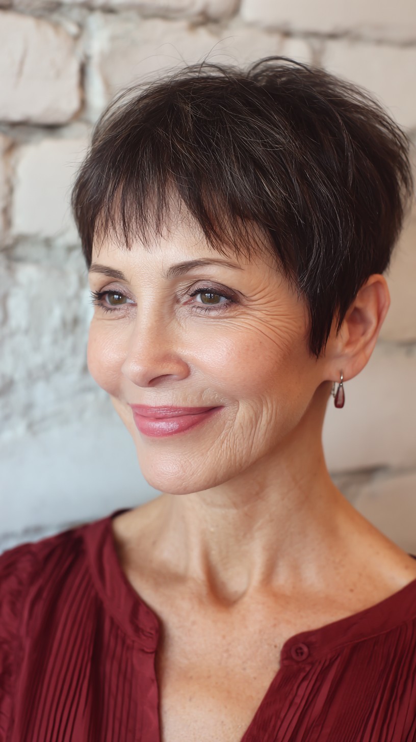 Pristine Jet Black Pixie with Precision Fringe