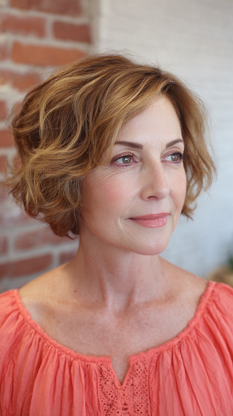 Refined Cinnamon Swirl Bob with Gentle Waves