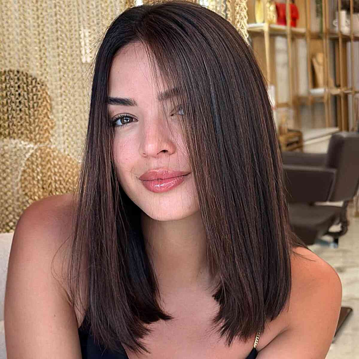 Sleek Medium Length Bob with Subtle Face-Framing Layers