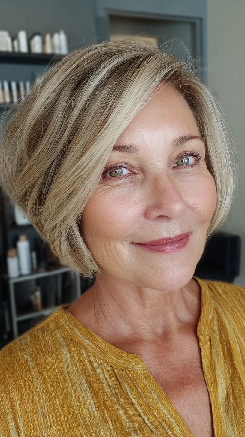 Soft Blonde Tousled Bob for Thinning Hair