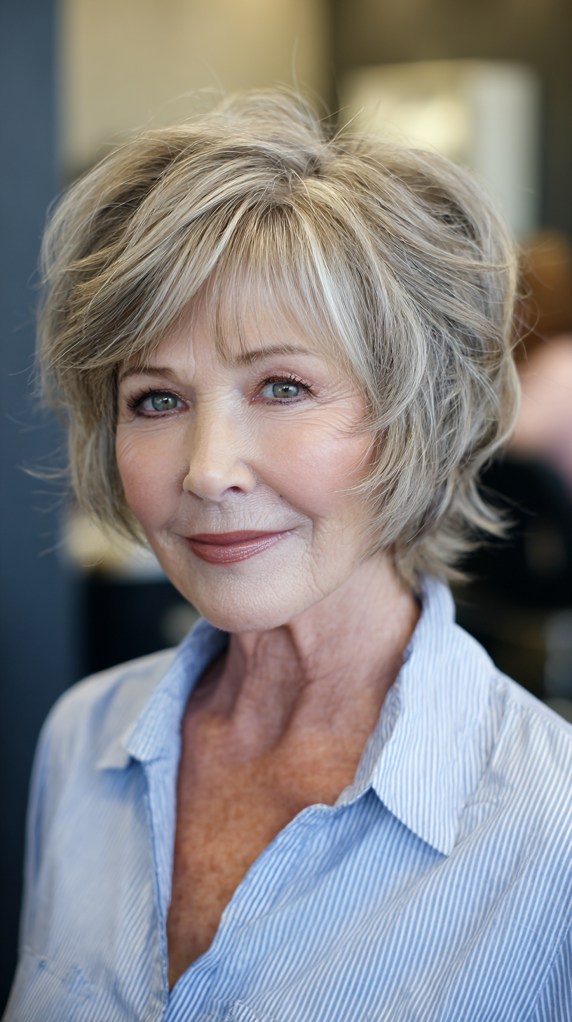 Softly Textured Short Spiky Bob with Effortless Movement