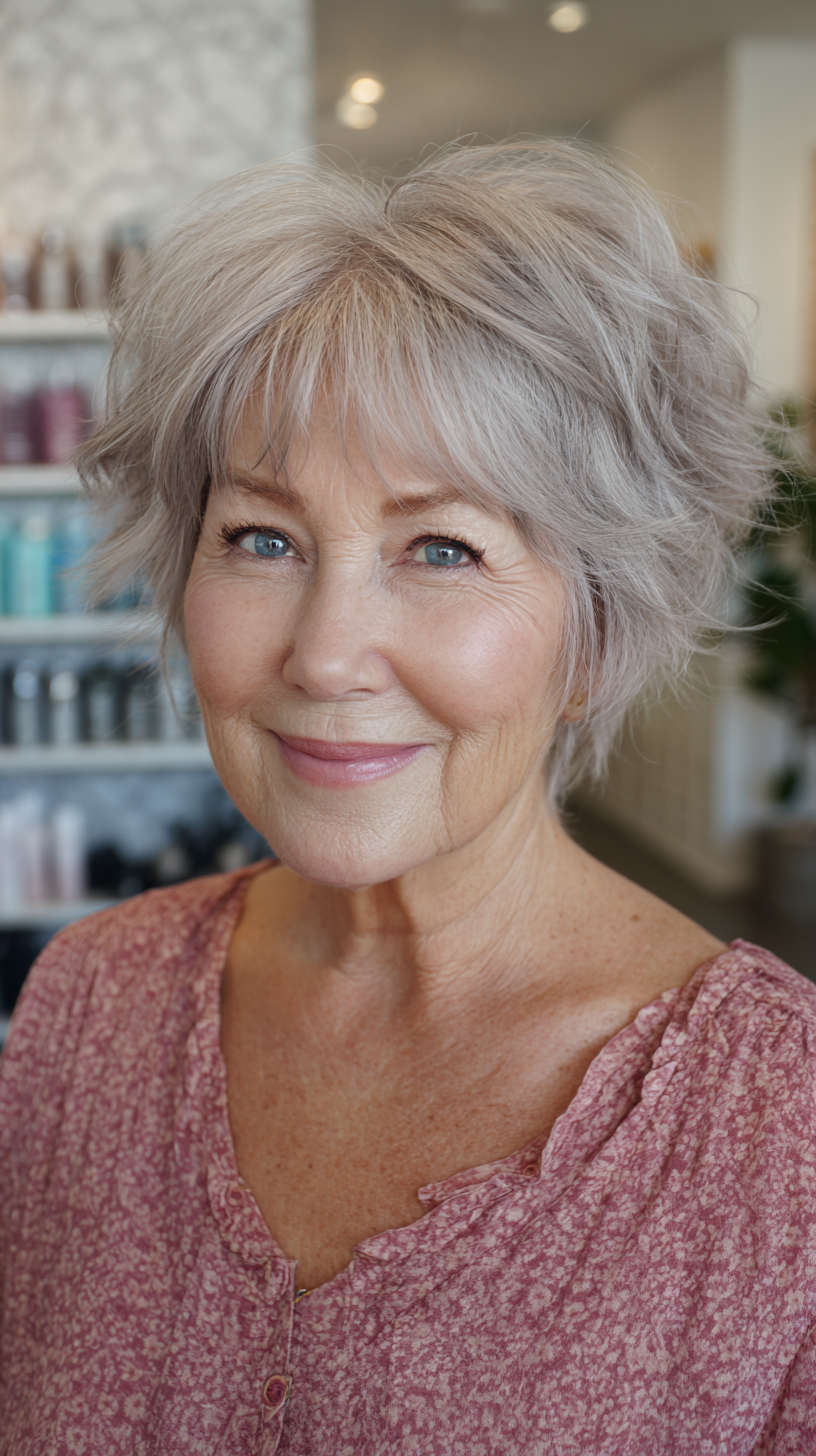 Softly Textured Short Spiky Bob with Gentle Layers