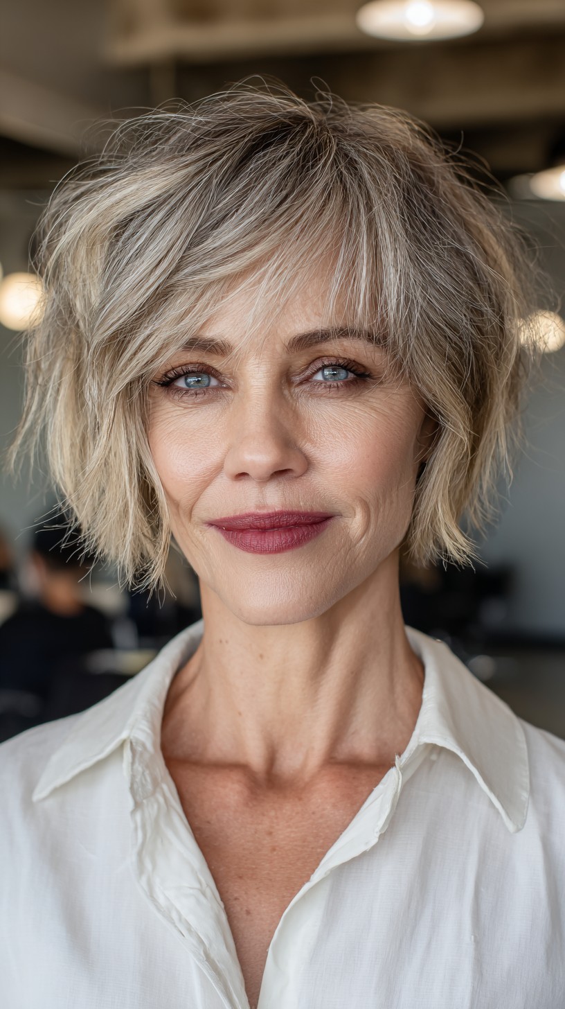 Striking Silver Layered Pixie