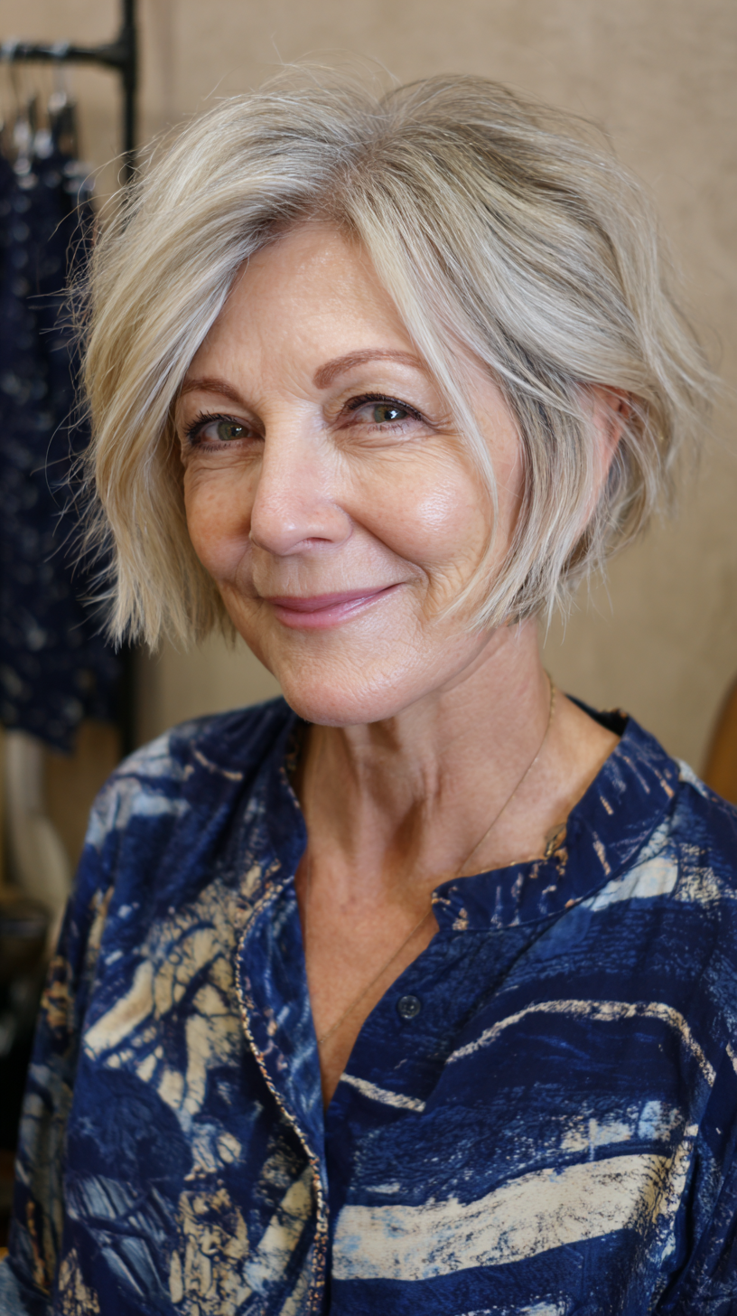 Textured Short Spiky Bob with Delicate Layers