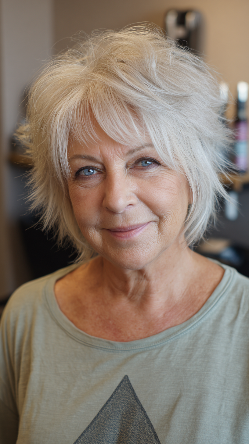 Textured Short Spiky Bob with Fluffy Layers