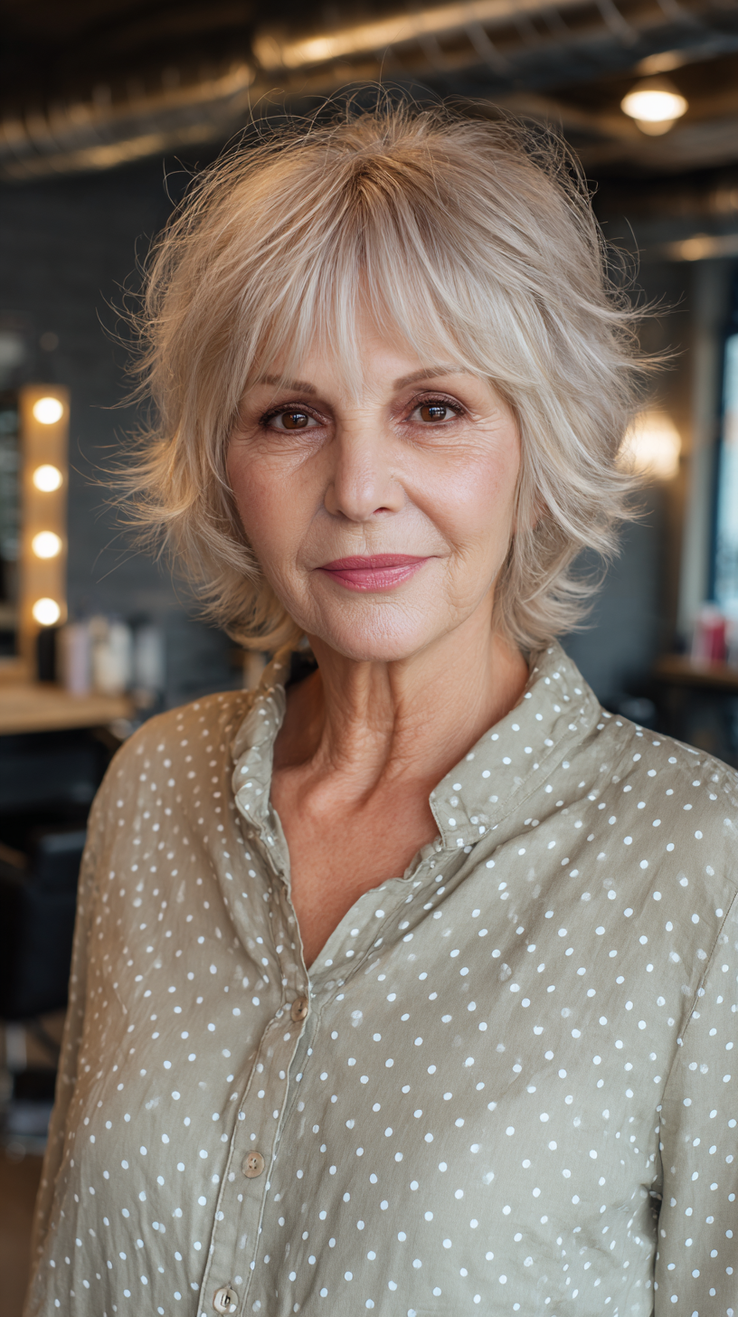 Textured Short Spiky Bob with Soft Volume