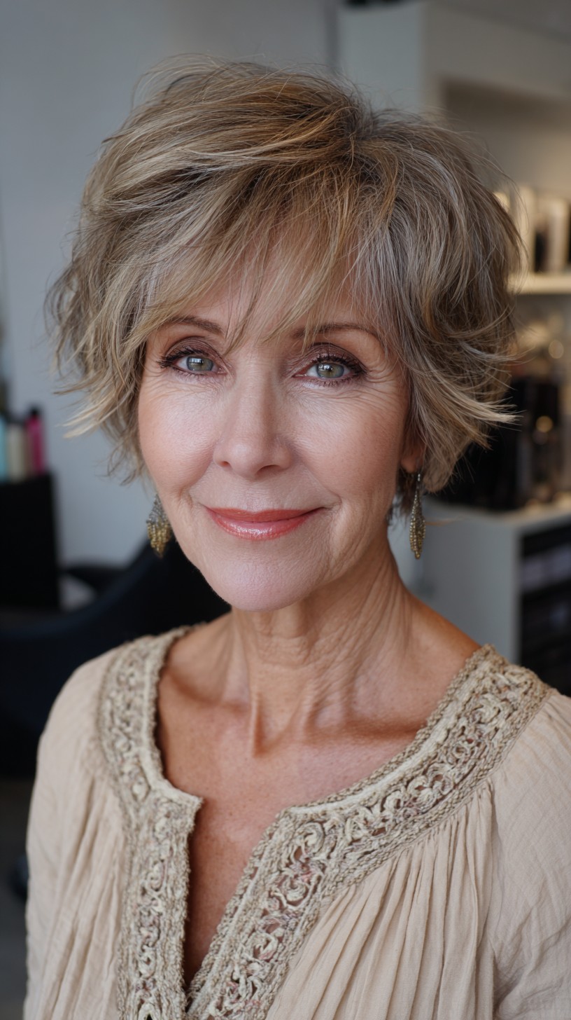 Textured Tawny Tousled Bob