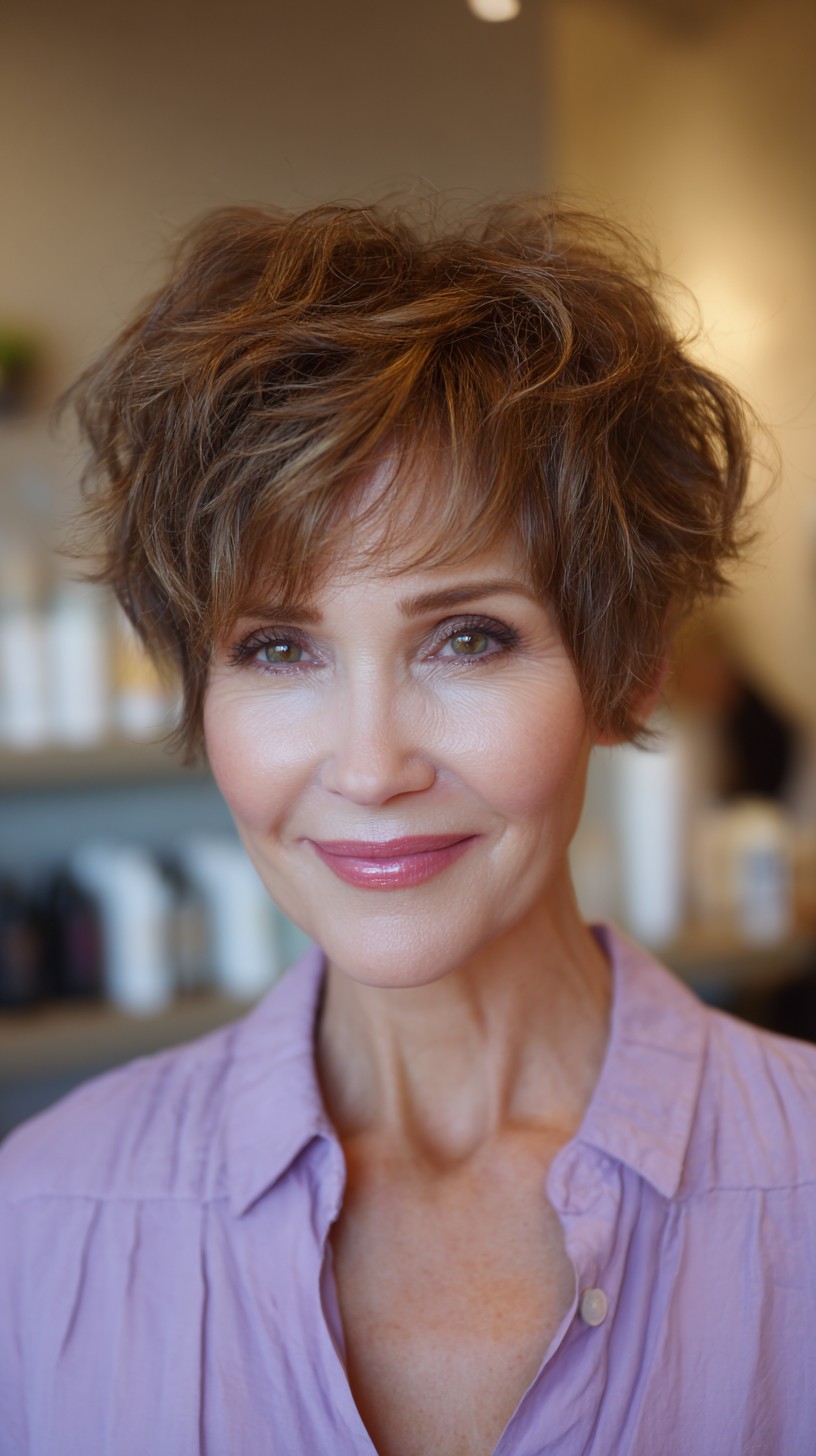 Textured Tousled Pixie Cut for Graceful Aging