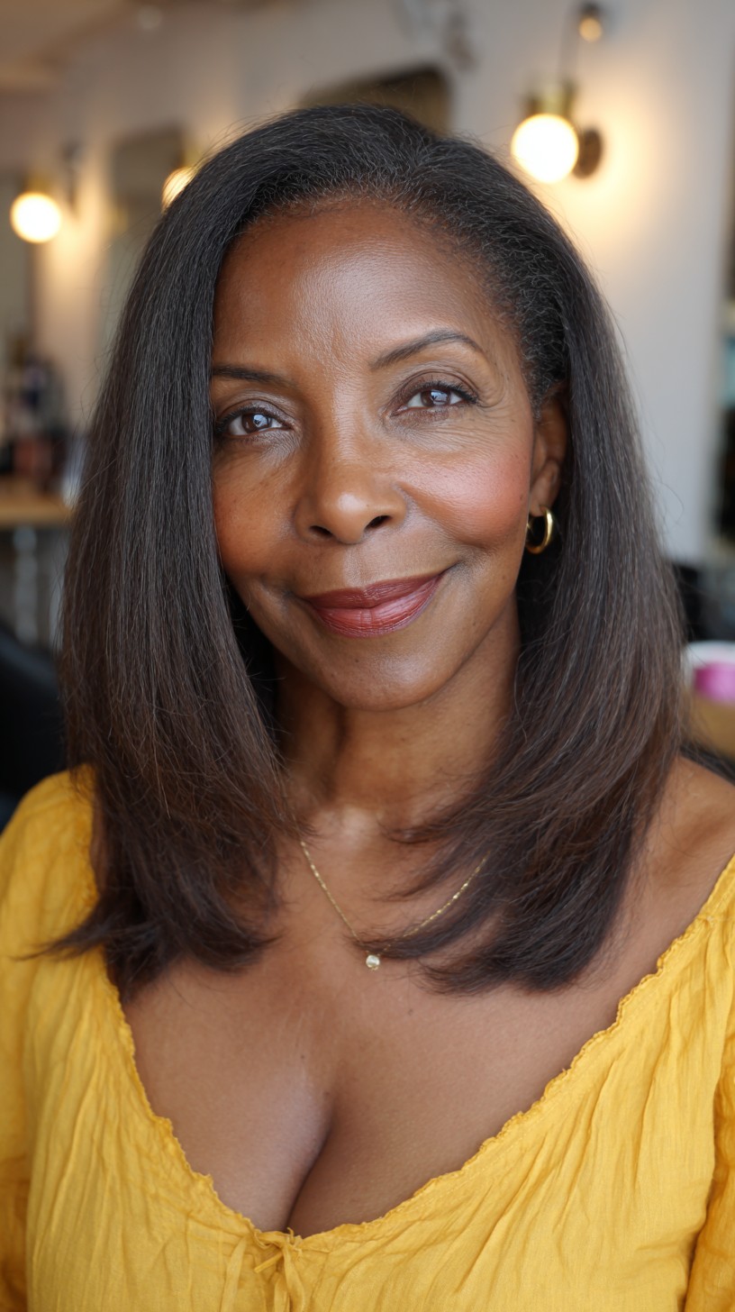 Timeless Mid-Length Layered Cut for Textured Hair