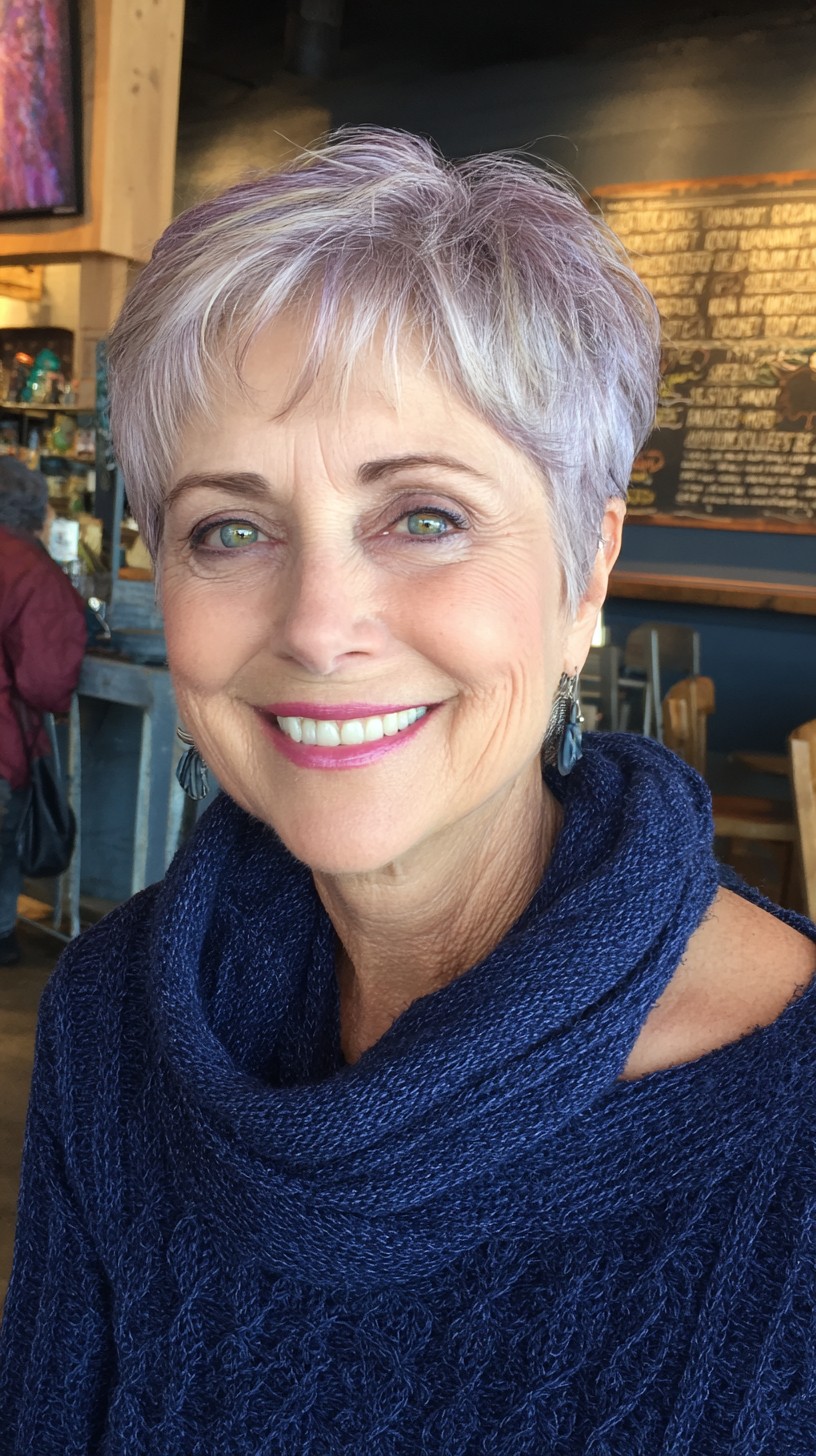 Vibrant Lavender Pixie with Soft Textured Layers