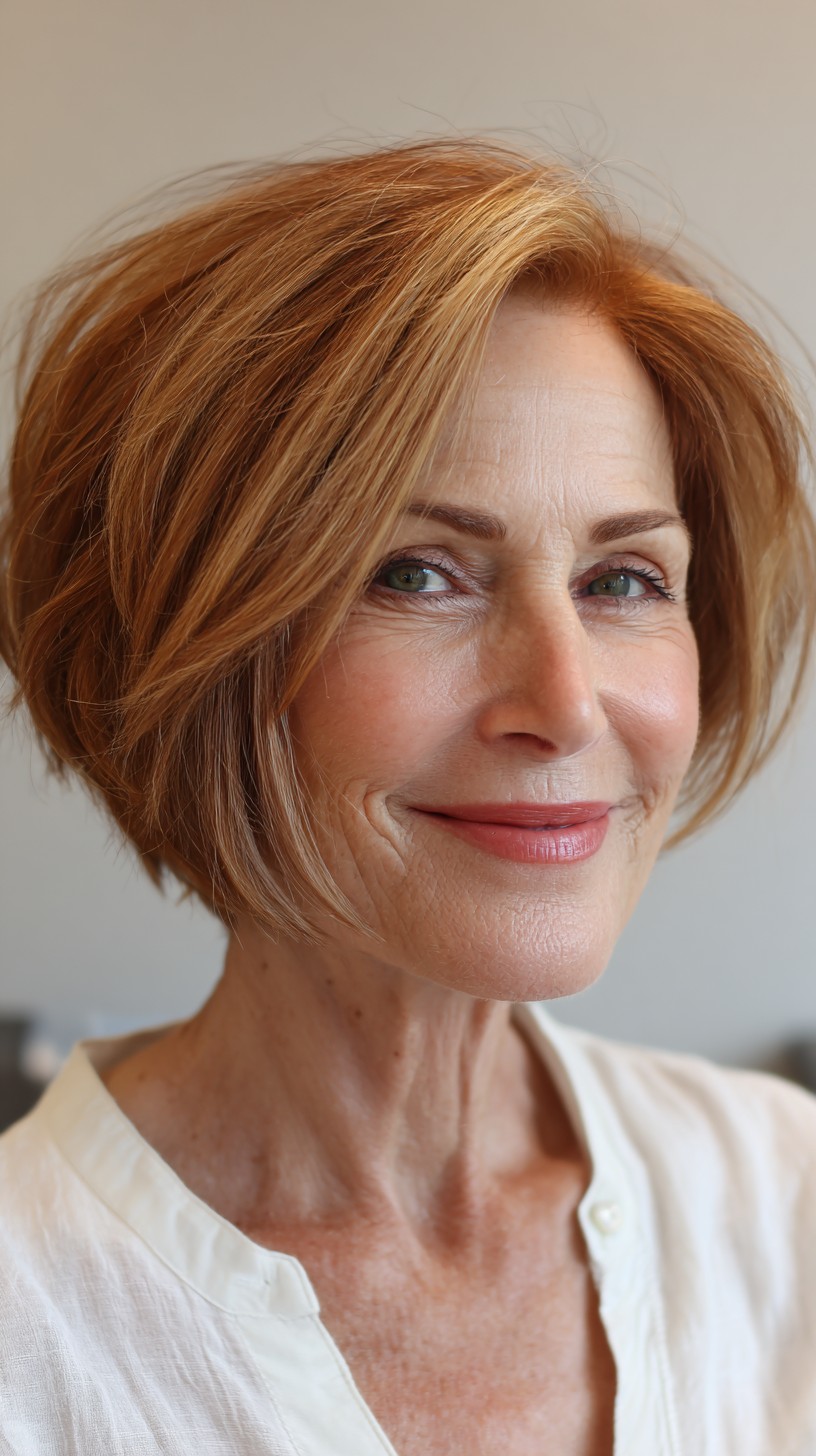 Warm Copper Bob with Graduated Layers