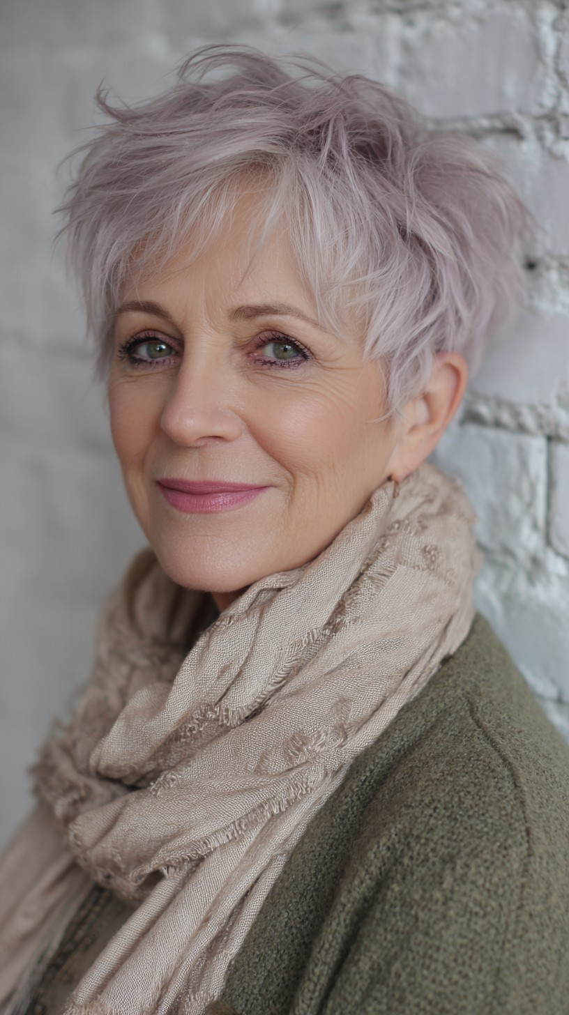 Whimsical Lavender Textured Pixie