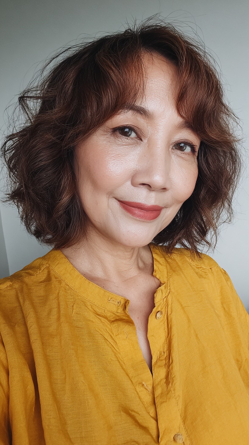 Charming Caramel Asymmetrical Layered Bob