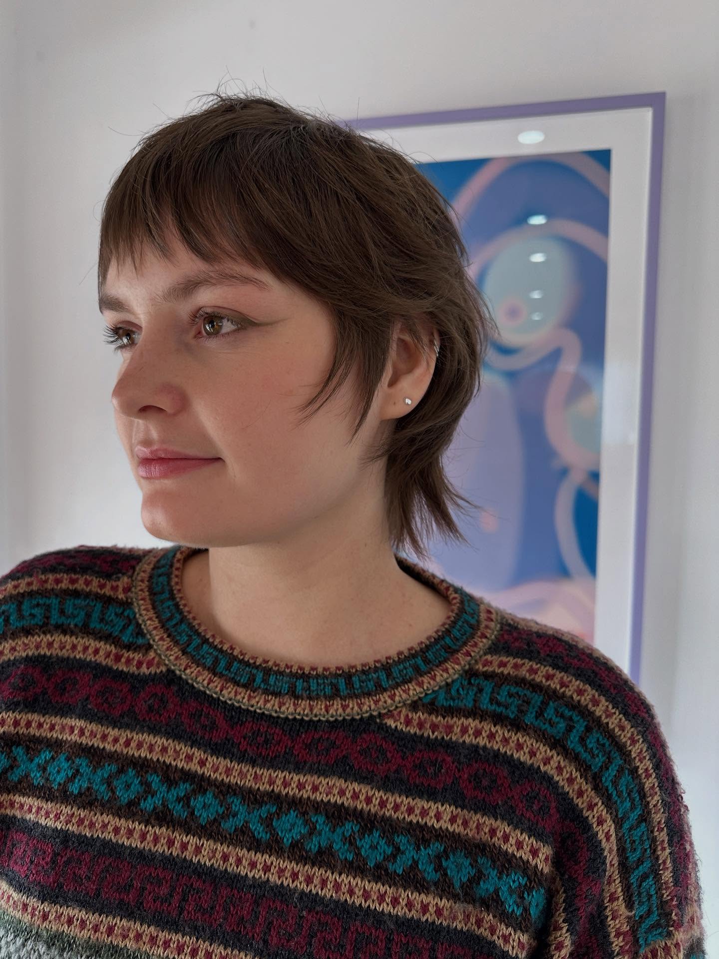 Chic Brunette Pixie with Textured Bangs