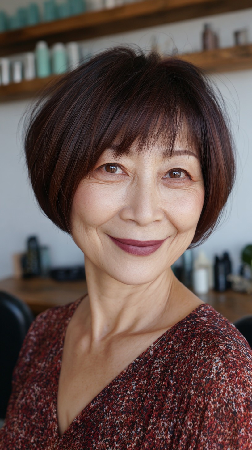 Chic Chestnut Rounded Bob