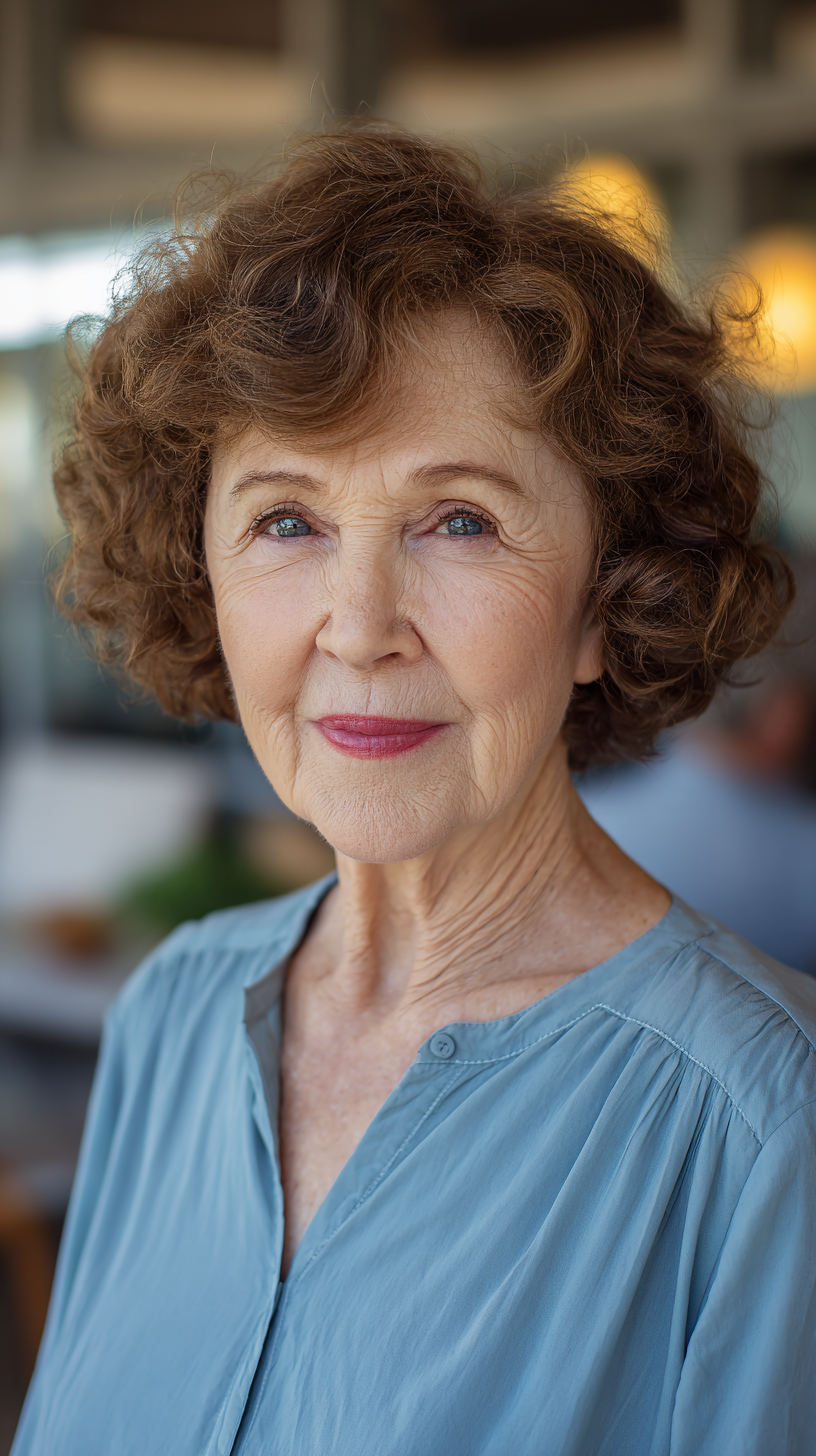 Chic Curly Chin-Length Bob with Natural Volume