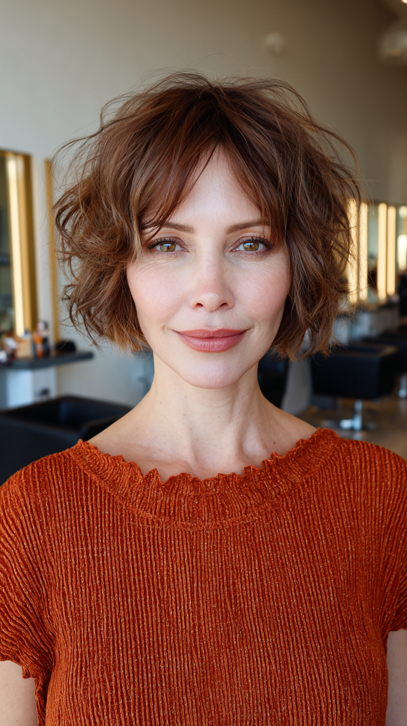 Chic Frayed Bob with Lively Texture