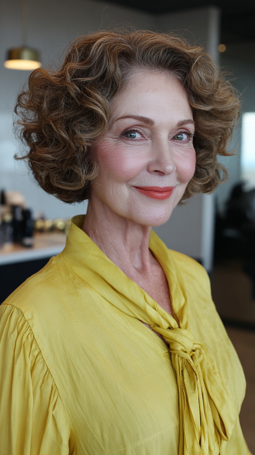 Chic Golden Brown Voluminous Curls