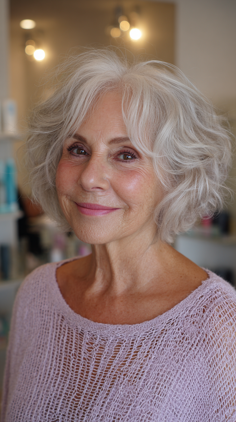 Chic Softly Curled Chin-Length Bob with Natural Bounce