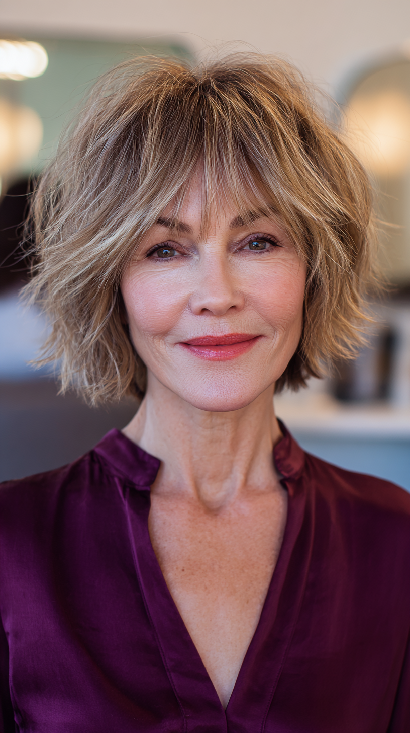 Chic Textured Bob with Effortless Bangs