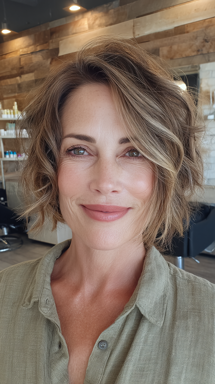 Chic Textured Bob with Lively Volume