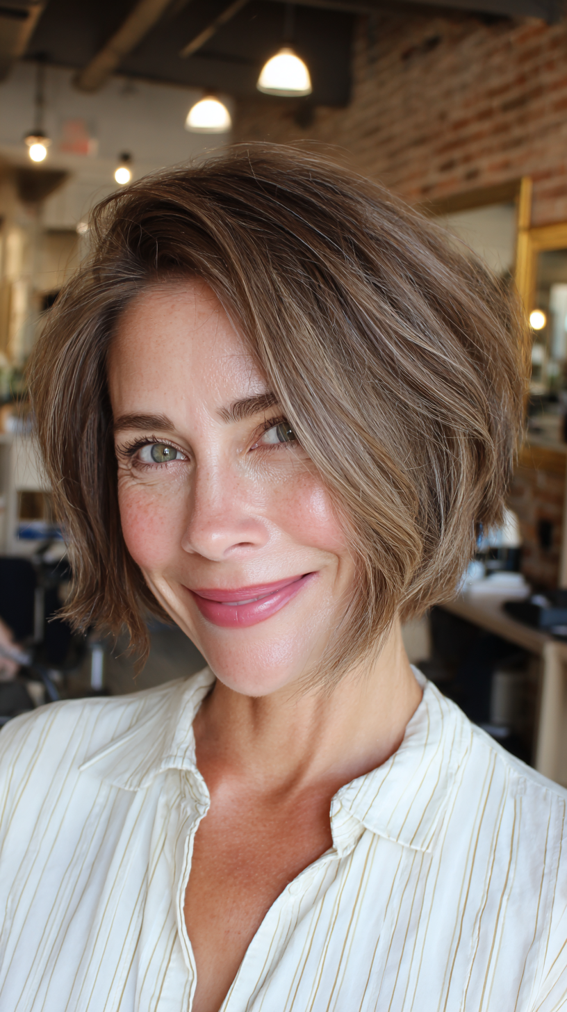 Chic Textured Frayed Bob with Soft Layers