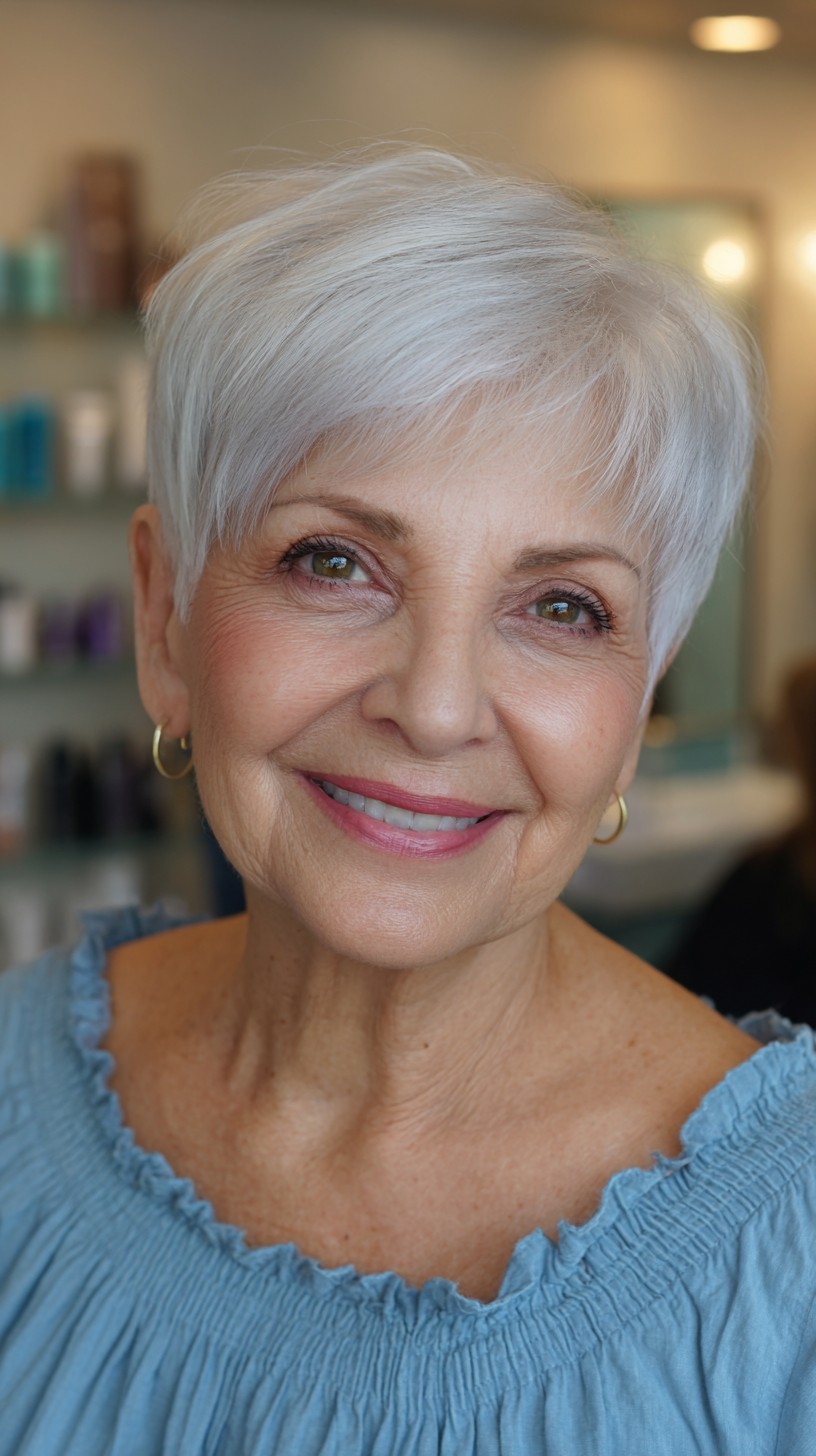 Classic Silver Layered Pixie for Timeless Appeal