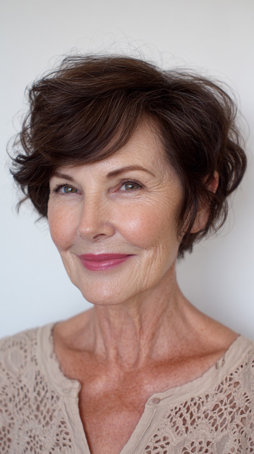 Deep Chestnut Short Waves with Subtle Highlights