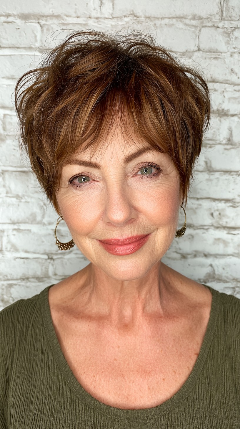 Dynamic Chestnut Pixie with Copper Highlights