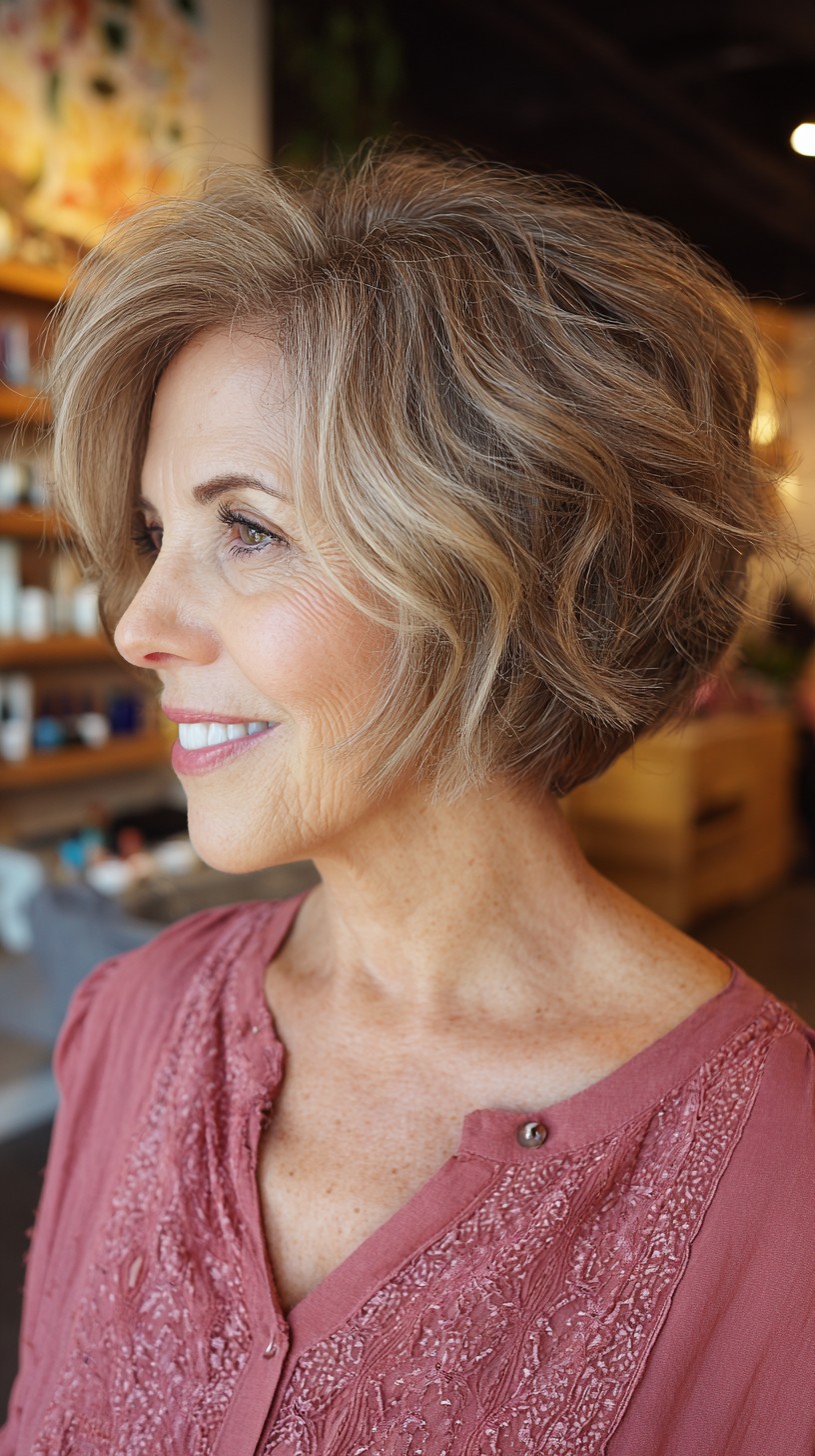 Dynamic Textured Bob with Graduated Layers