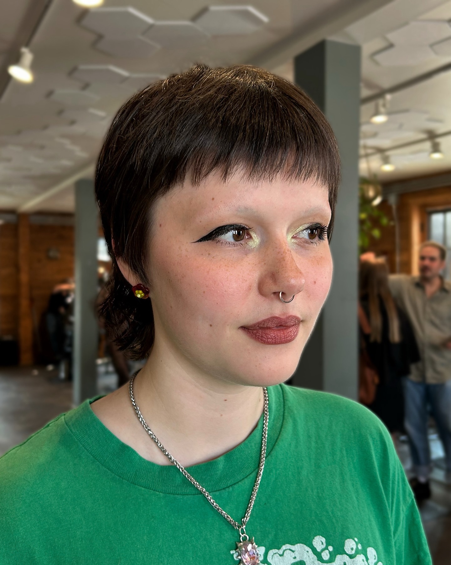 Edgy Short Pixie with Precision Bangs