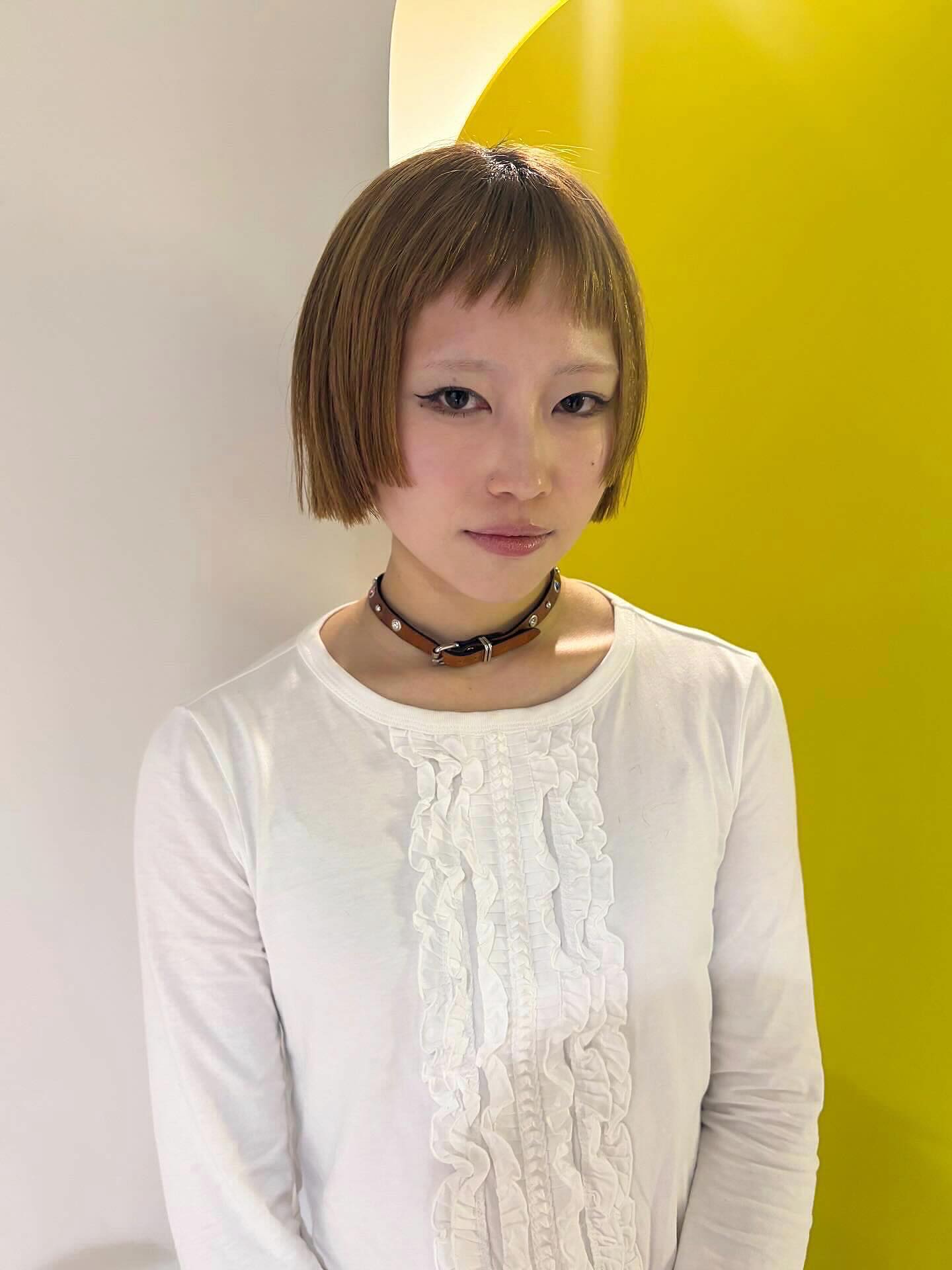 Edgy Textured Bob with Soft Fringed Bangs