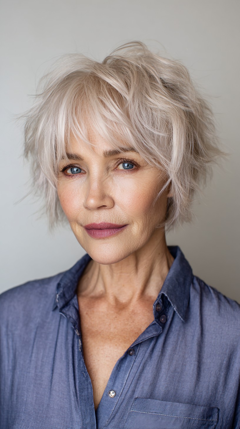 Effortless Silver Waves with Soft Textures