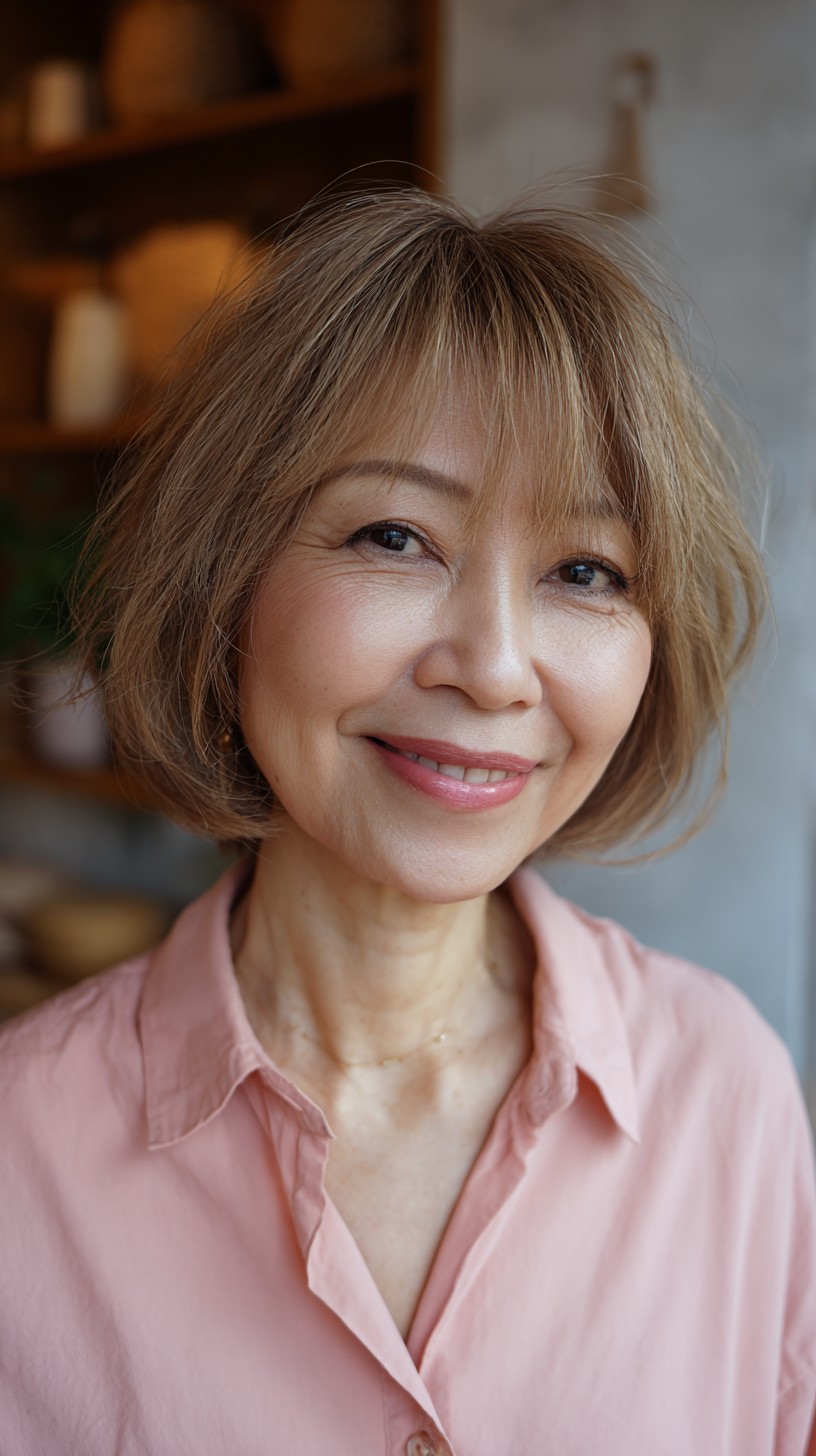 Effortlessly Textured Caramel Bob