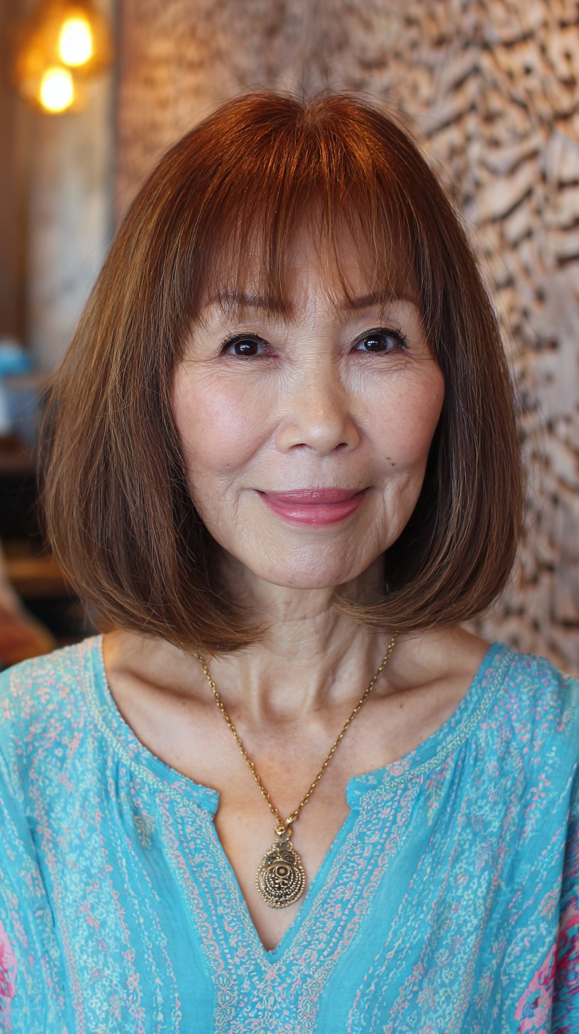 Elegant Cinnamon Layered Bob