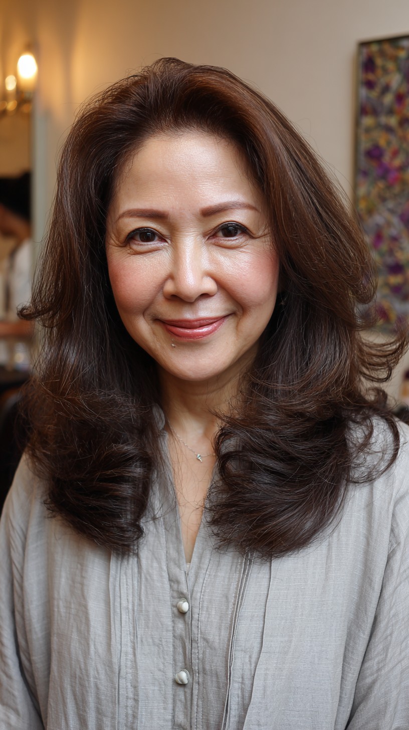 Flowing Chestnut Waves with Voluminous Body