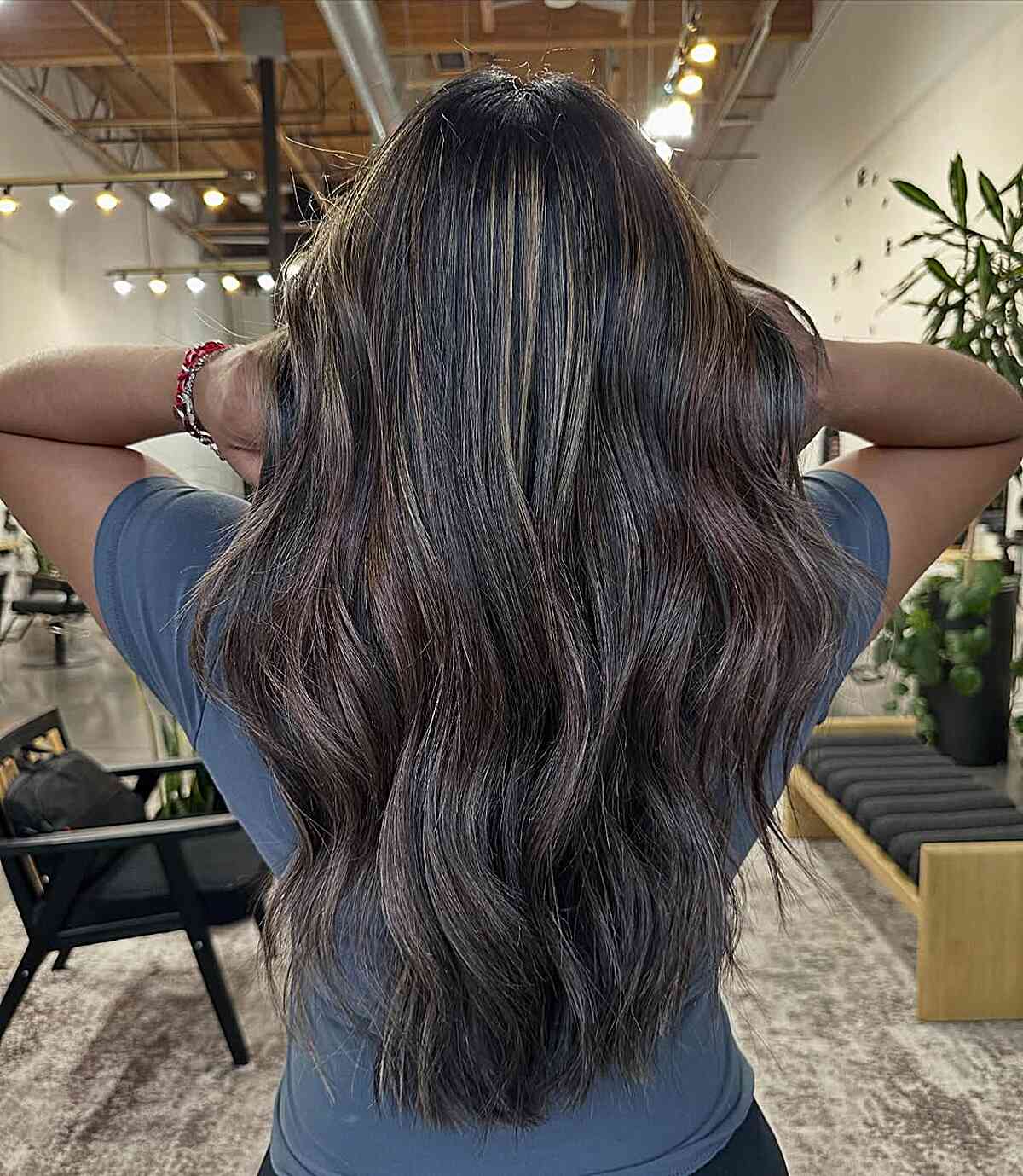 Luxurious Dark Brown Hair with Subtle Highlights