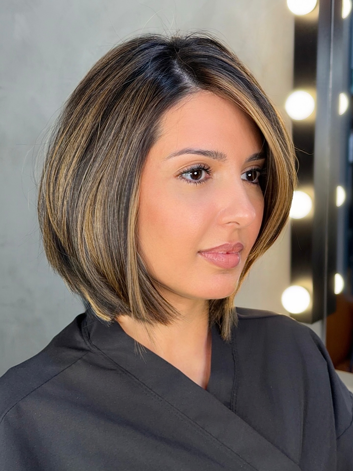 Modern Blunt Bob with Subtle Highlights