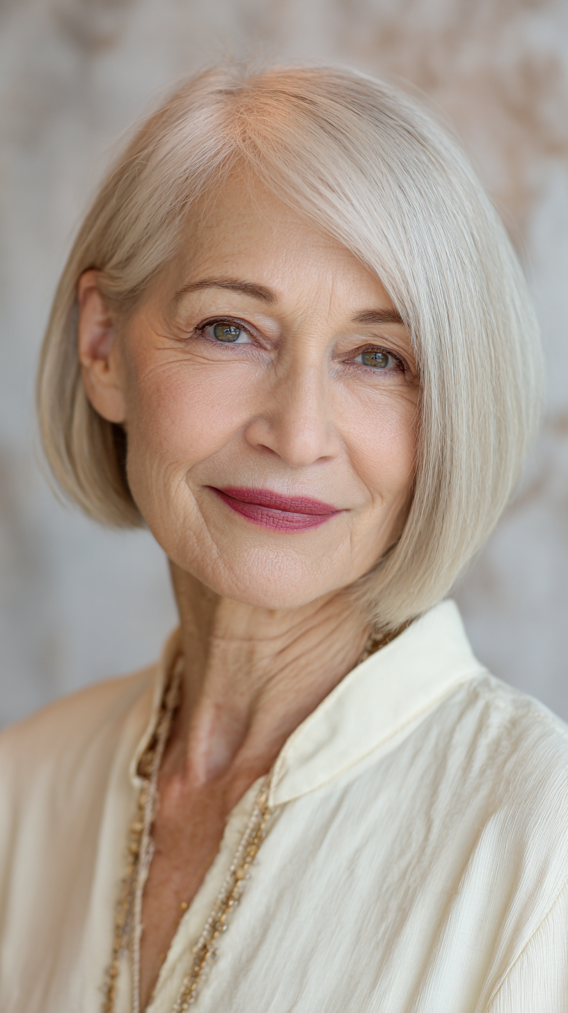 Modern Chin-Length Blunt Bob with Effortless Shine