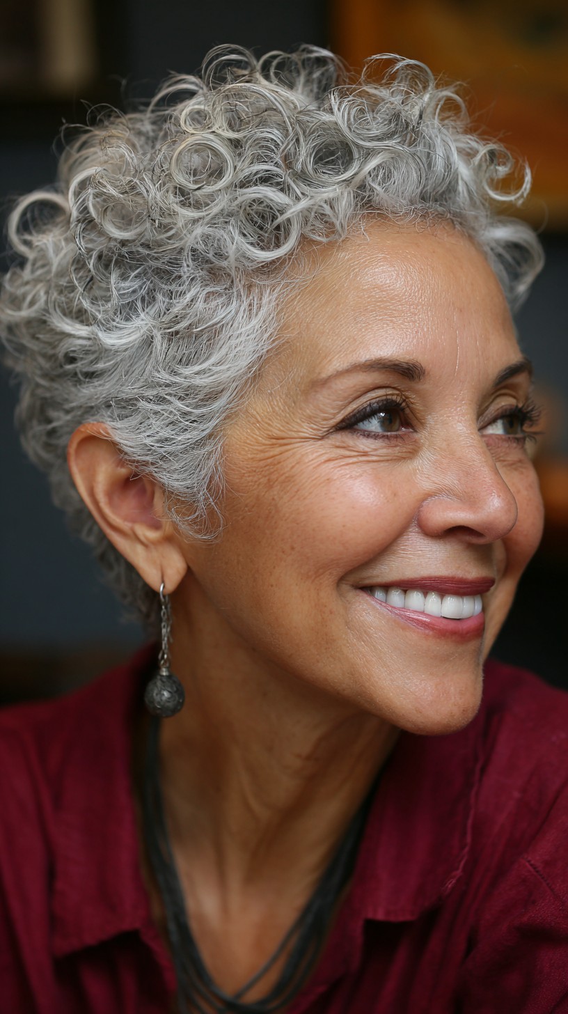 Naturally Tousled Silver Curls