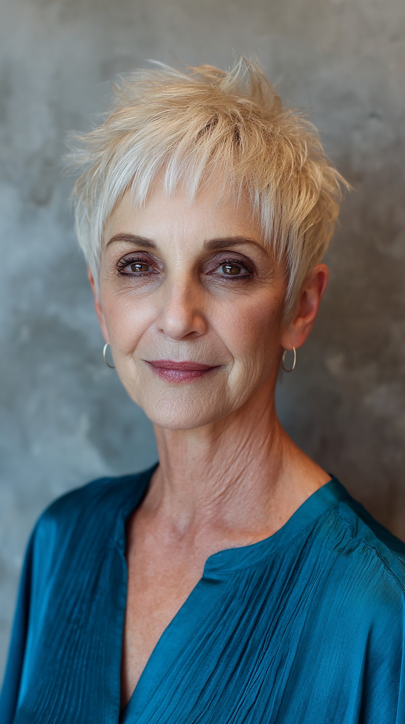 Platinum Textured Pixie for Sleek Maintenance