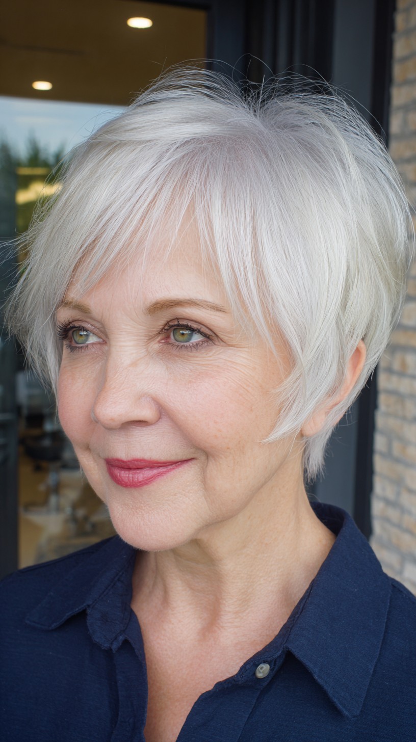 Polished Silver Pixie with Undone Texture