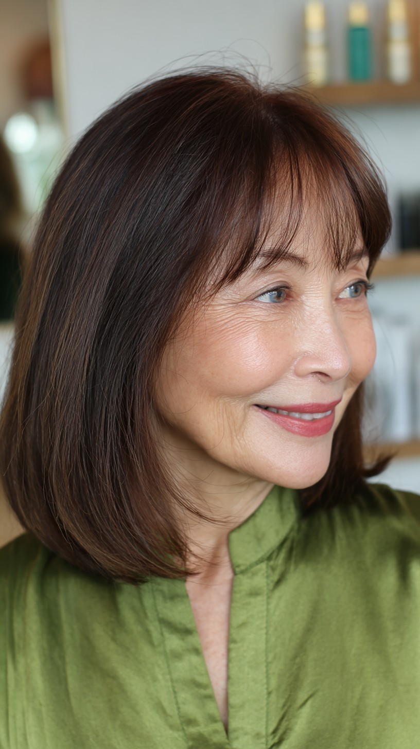 Rich Auburn Shoulder-Length Cut with Soft Layers