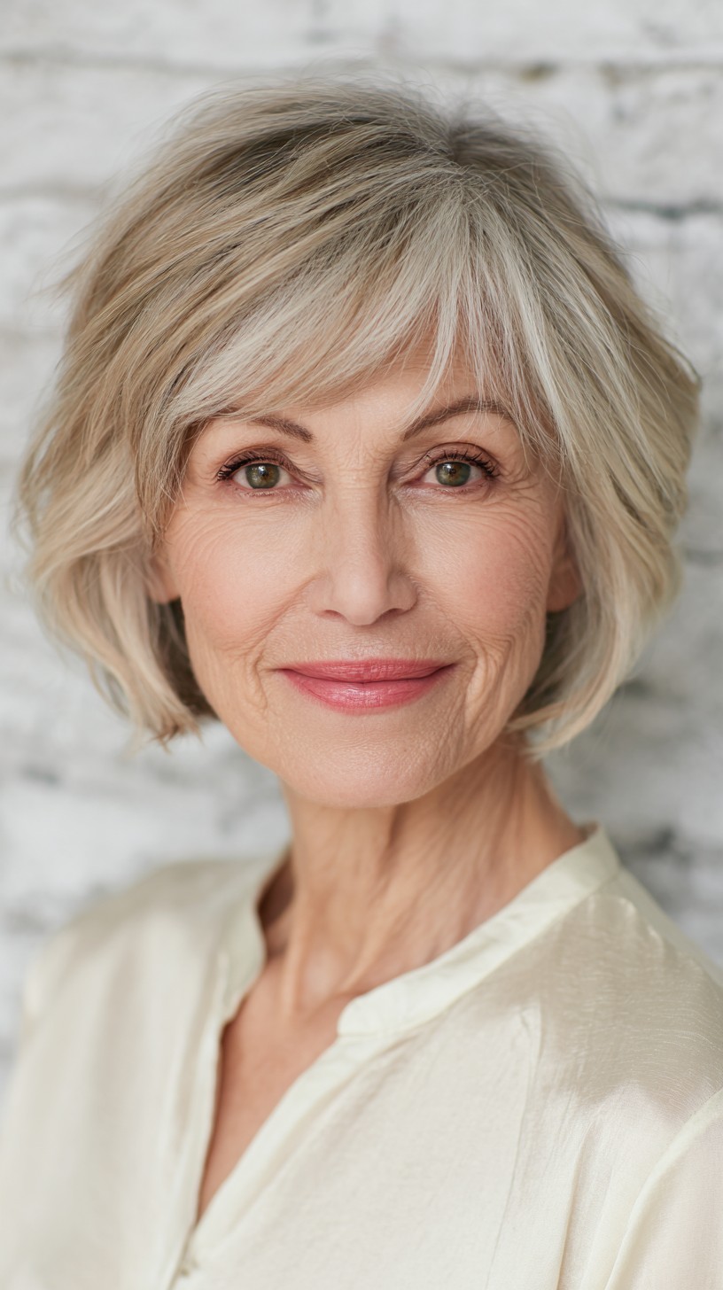 Silver Elegance Feathered Bob